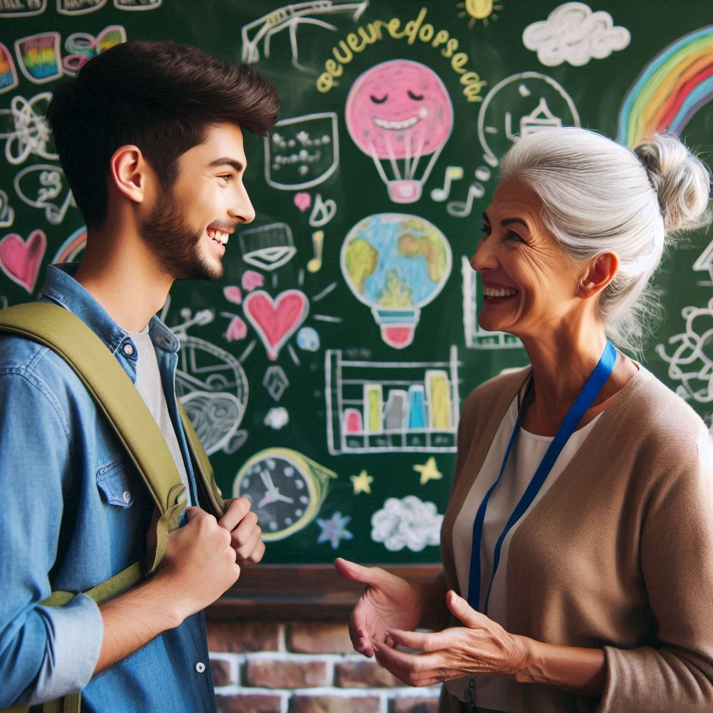 student and a teacher